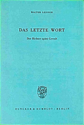 Das letzte wort - letzte, der